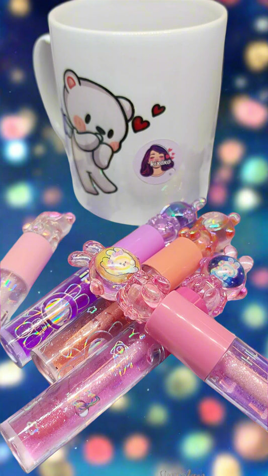 (116)- Cute Astronaut Bunny Lip Oil/ Kawaii Lip Oil For Her/ Cute Lip Oil For Her