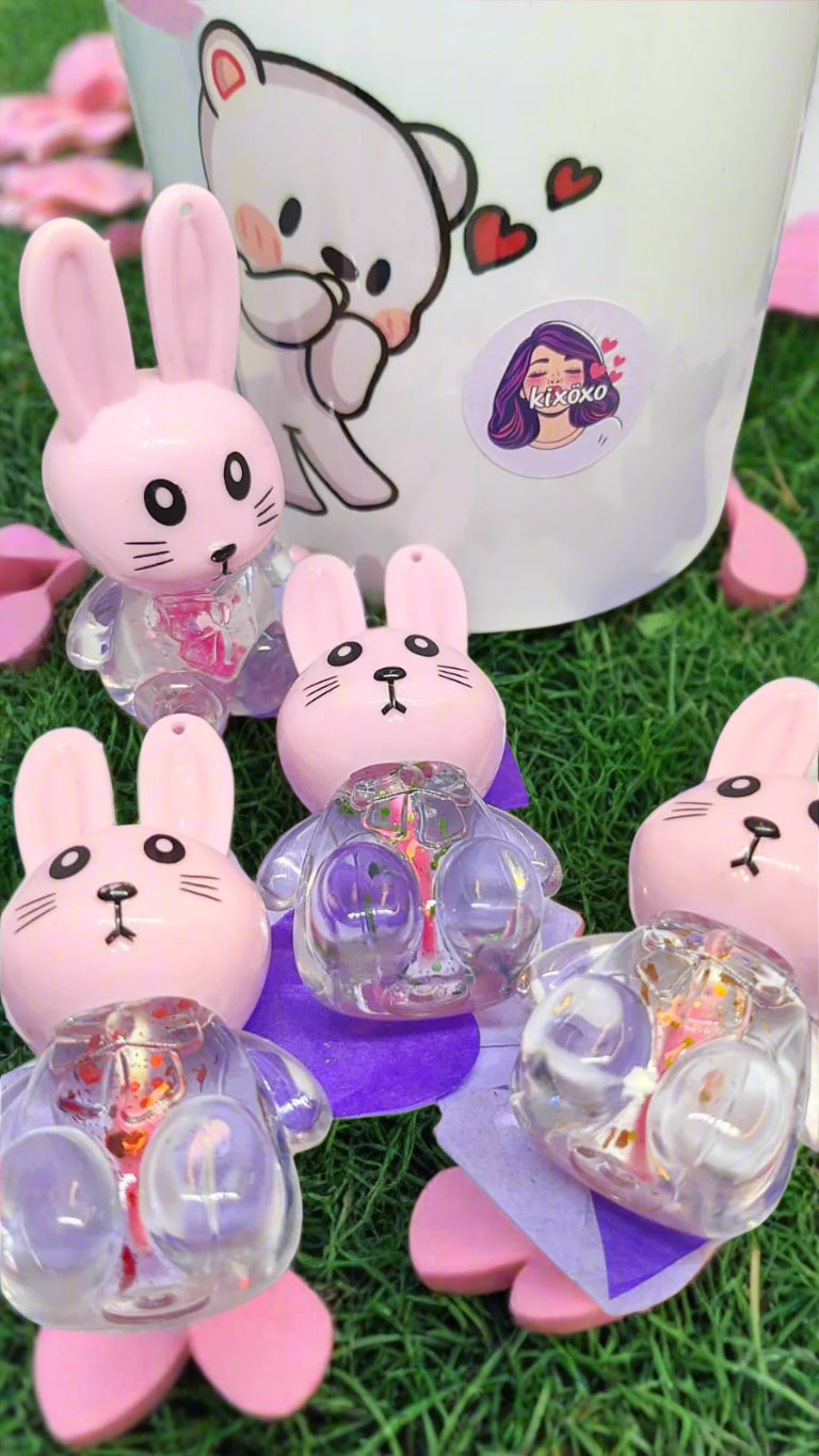 (N126)- Cute Bunny Lip Gloss For Her/ Pink Bunny Lip Gloss/ Kawaii Lip Gloss