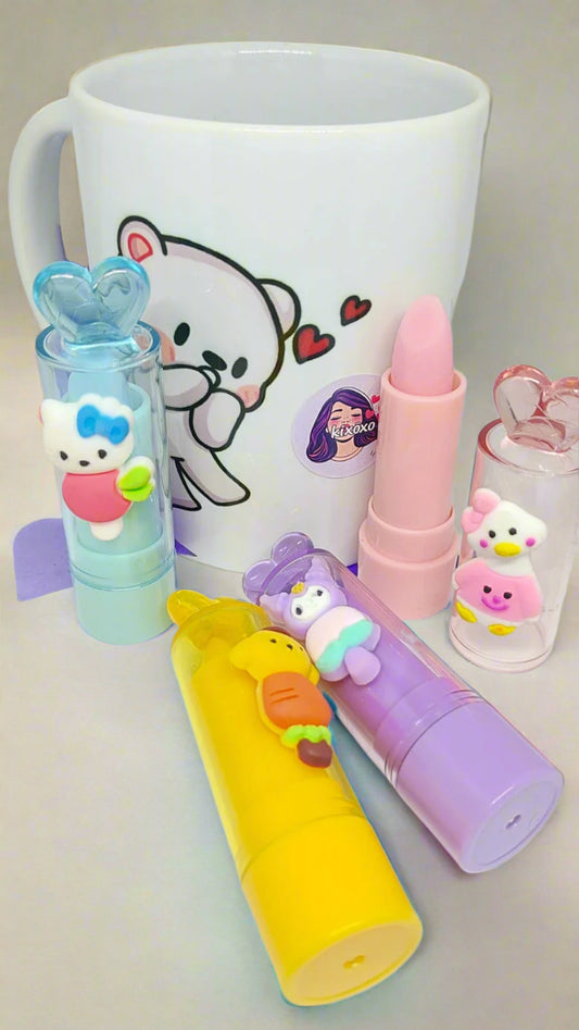 (N136)- Cute Heart Kawaii Lip Balm/ Hello Kitty Lip Balm For Her