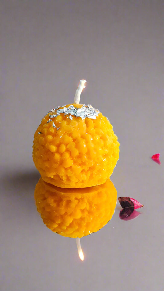 (N193)- Cute Handmade Scented Laddu Candle by Kixoxo