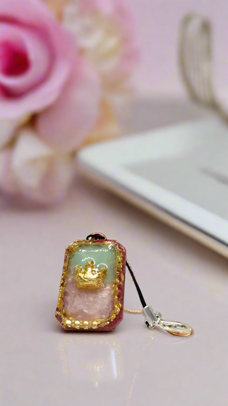 (N192)- Luxury Handmade Crown Phone Charm/ Key Chain By Kixoxo